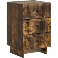 vidaXL Cabinet de chevet avec tiroir Chêne fumé 43 x 41 x 66,5 cm