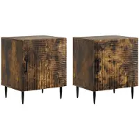 vidaXL Cabinet de chevet 2 pcs Chêne fumé 43 x 34,5 x 50 cm