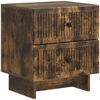 vidaXL Cabinet de chevet avec tiroir Chêne fumé 43 x 34,5 x 47,5 cm