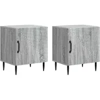 vidaXL Cabinet de chevet 2 pcs Sonoma gris 43 x 34,5 x 50 cm