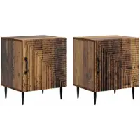 vidaXL Cabinet de chevet 2 pcs Bois ancien 43 x 34,5 x 50 cm