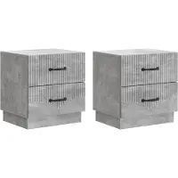 vidaXL Cabinet de chevet 2 pcs Gris béton 43 x 34,5 x 44,5 cm