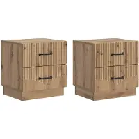 vidaXL Cabinet de chevet 2 pcs Chêne artisanal 43 x 34,5 x 44,5 cm