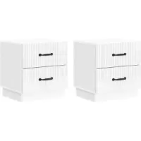 vidaXL Cabinet de chevet 2 pcs Blanc brillant 43 x 34,5 x 44,5 cm