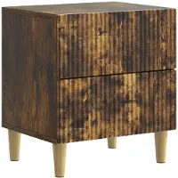 vidaXL Cabinet de chevet avec tiroir Chêne fumé 43 x 34,5 x 48 cm