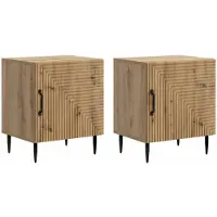 vidaXL Cabinet de chevet 2 pcs Chêne artisanal 43 x 34,5 x 50 cm