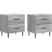vidaXL Cabinet de chevet 2 pcs Sonoma gris 43 x 34,5 x 47,5 cm