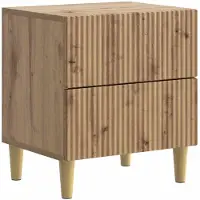 vidaXL Cabinet de chevet avec tiroir Chêne artisanal 43 x 34,5 x 48 cm