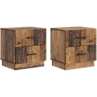 vidaXL Cabinet de chevet 2 pcs Bois ancien 43 x 34,5 x 44,5 cm