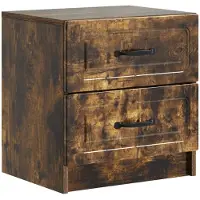 vidaXL Cabinet de chevet avec tiroir Chêne fumé 43 x 34,5 x 44,5 cm