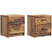 vidaXL Cabinet de chevet 2 pcs Bois ancien 43 x 34,5 x 44,5 cm