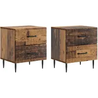 vidaXL Cabinet de chevet 2 pcs Bois ancien 43 x 34,5 x 47,5 cm