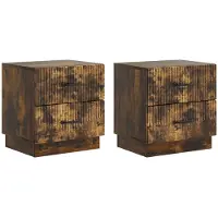 vidaXL Cabinet de chevet 2 pcs Chêne fumé 43 x 34,5 x 44,5 cm