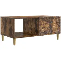vidaXL Table basse en bois imitation chêne fumé, 90 x 50 x 40 cm