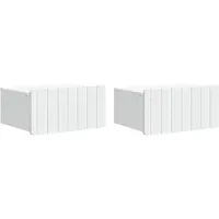 vidaXL Cabinet de chevet mural 2 pcs Blanc 49 x 34,5 x 24 cm