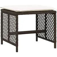 vidaXL Ensemble de jardin 11 pièces avec coussins Marron Poly rotin