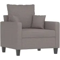 vidaXL Fauteuil avec pouf Taupe 60 cm Tissu
