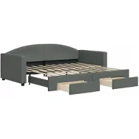 vidaXL Lit de jour extensible avec tiroirs gris foncé 90x190 cm Tissu