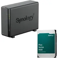 Synology DiskStation DS124 1 Einschub NAS-Server Leergehäuse + 1x Plus 3.5" SATA 6Gb/s..., NAS, Noir