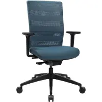 Topstar Siège de bureau Sitness AirWork, avec accoudoirs, mécanisme 3D auto-synchrone, assise galbée, dossier résille, pétrole/noir