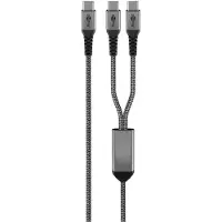 Goobay 75739 câble USB 1,5 m USB C 2 x USB C Noir et Gris