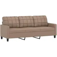 vidaXL Ensemble de canapés 3 pièces avec coussins Cappuccino-Brun Similicuir