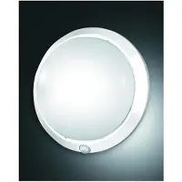FABAS LUCE Plafonnier d'extérieur Armilla E27 Ø300mm IP44 Blanc Détecteur de mouvement