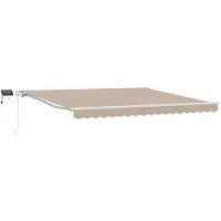 vidaXL Store banne télescopique beige 400 x 300 cm en tissu et aluminium