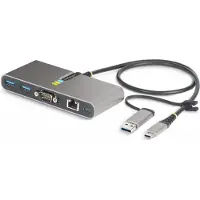 StarTech.com .com Hub USB-C à 2 Ports USB-A avec Ethernet et RS-232, Dongle USB-C vers USB-A, 100W PD Pass-Through, 2x USB-A 5Gbps, Gigabit Ethernet, Série RS232 (FTDI)