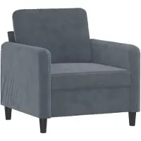 vidaXL Fauteuil gris foncé 60 cm velours