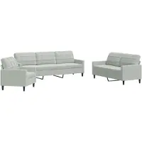 vidaXL Ensemble de canapés 3 pièces avec coussins gris clair velours