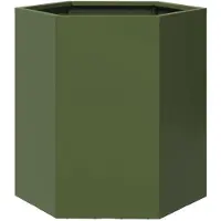 vidaXL Jardinière vert olive hexagone 46x40x45 cm acier