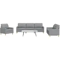 vidaXL Ensemble de canapés 3 pièces gris clair tissu