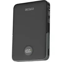 Deltaco Banque de puissance - 5000 mAh Banque de puissance - Sort - 5000 mAh (5000 mAh, 20 W, 19.25 Wh), Chargeur de secours, Noir