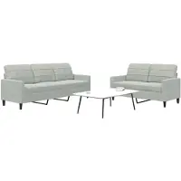 vidaXL Ensemble de canapés 2 pièces avec coussins gris clair velours