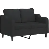 vidaXL Ensemble de canapés 2 pièces avec coussins Tissu noir