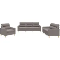 vidaXL Ensemble de canapés 3 pièces avec coussins Tissu Taupe