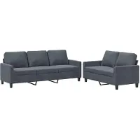 vidaXL Ensemble de canapés 2 pièces avec coussins gris foncé velours