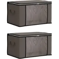vidaXL : Boîtes de rangement avec fenêtre transparente sur le côté, lot de 2, 61,6 litres