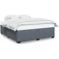 vidaXL Cadre de lit sans matelas gris foncé 200x200 cm velours
