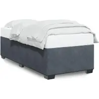 vidaXL Cadre de lit sans matelas gris foncé 100x200 cm velours