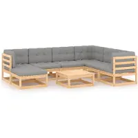 vidaXL Ensemble salon de jardin 8 pièces avec coussins pin massif