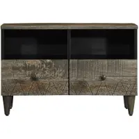 vidaXL Armoire TV gris clair 70x33,5x46 cm bois massif mangue