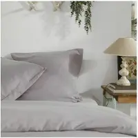 TODAY Charme Parure de lit 2 personnes en coton gris clair/constance - 1 housse de couette 240 x 260 cm + 2 taies d'oreiller 63 x 63 cm