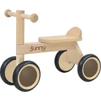 Sunny Draisienne Avec Panier, 4 Roues En Bois Naturel - 1,5 An À 3 Ans
