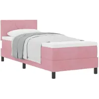 vidaXL Lit boxspring avec matelas avec tête de lit rose 80 x 200 cm velours