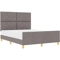 vidaXL Cadre de lit avec tête de lit taupe 140 x 200 cm Tissu