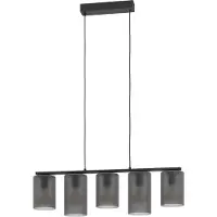 Eglo Suspension ''Colomera'', E27, 5 flammes, acier/verre, gris mat