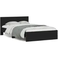 vidaXL Cadre de lit avec tête de lit noir 120x190 cm
