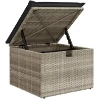 vidaXL Ensemble de salon de jardin 7 pièces avec coussins gris clair Poly rotin